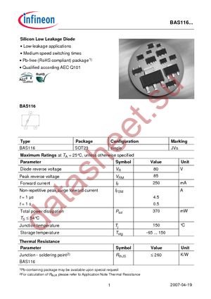 BAS 116 E6433 datasheet  